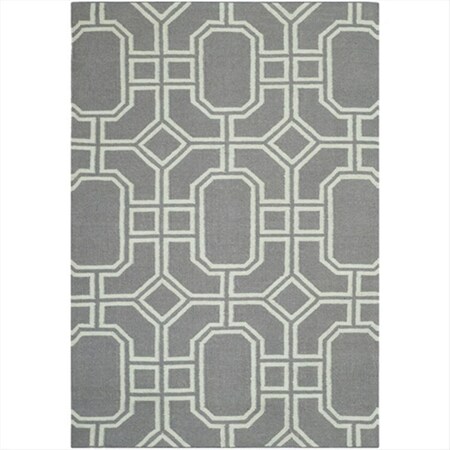 Safavieh 5 X 8 Ft. Rectangle, Contemporary Dhurries Grey And Light Blue Flatweave Rug DHU860A-5
